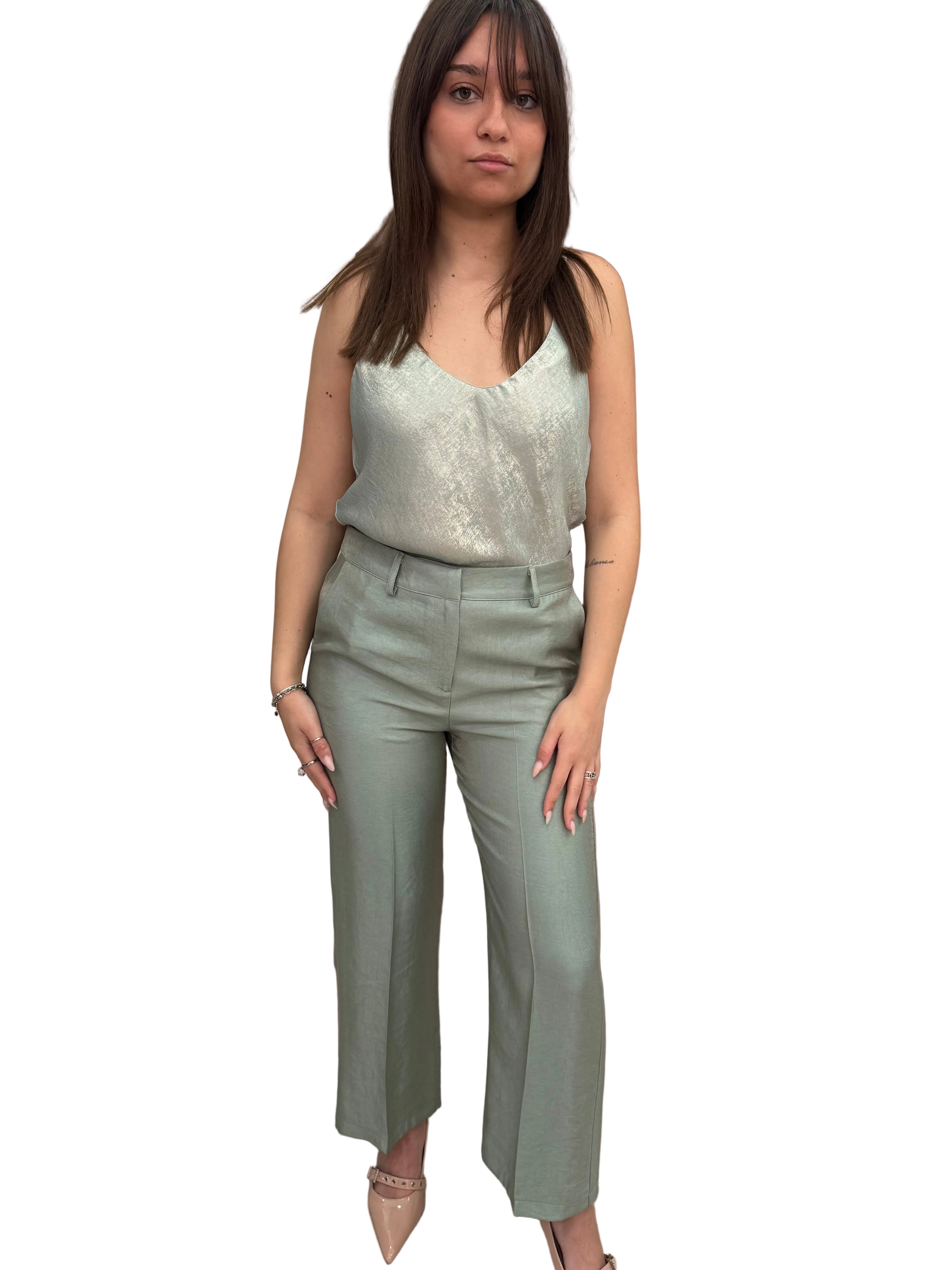 Completo damascato verde salvia