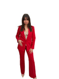 Tailleur in viscosa rosso