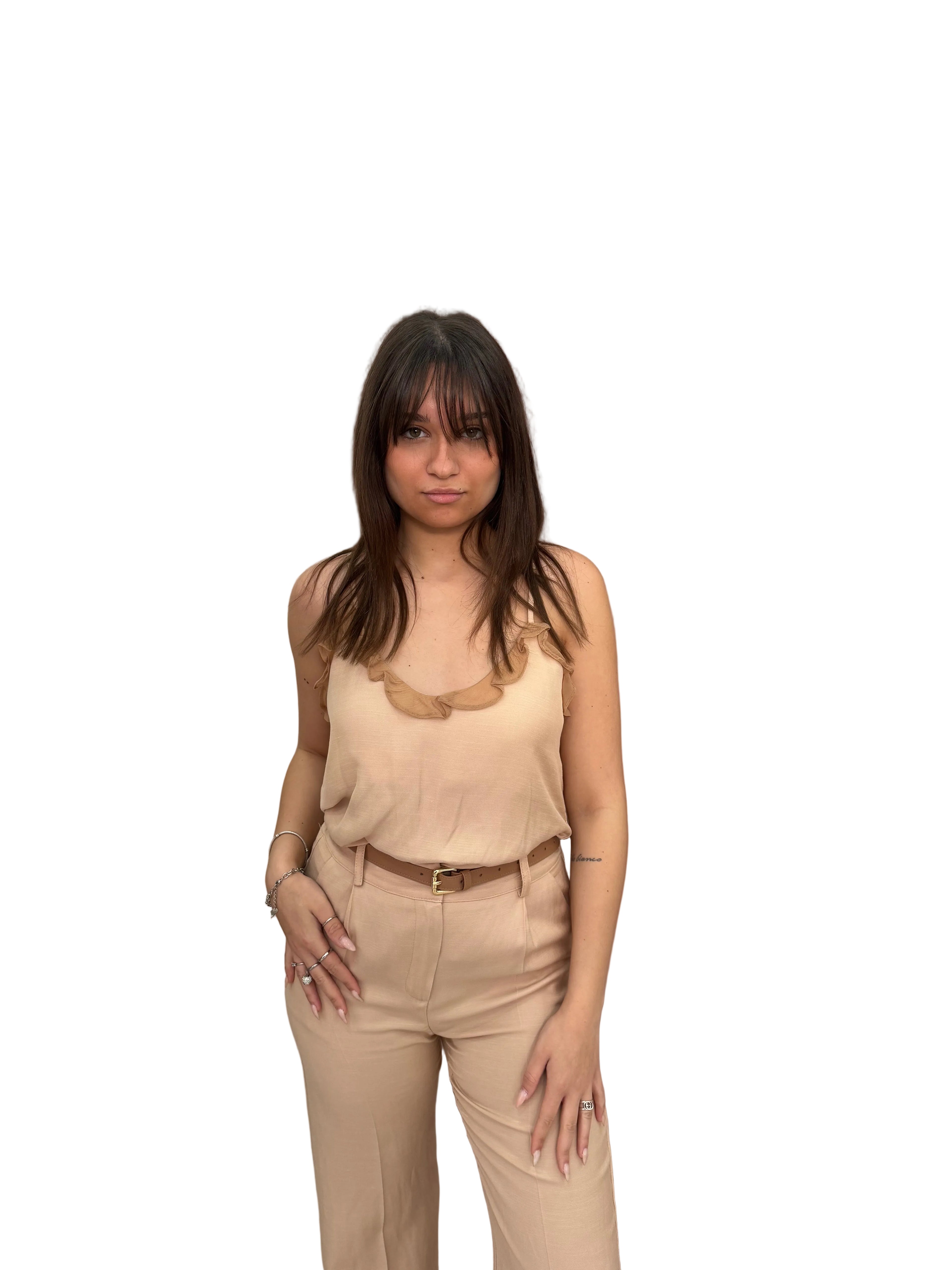 Top con dettaglio chiffon